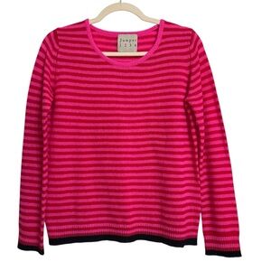 1234 Jumper Cashmere Stripe Crewneck Sweater Pink Red Stripe XS Contemporary